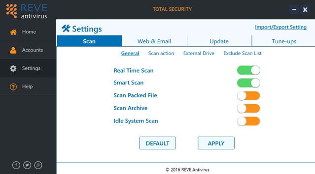 screenshot of REVE Antivirus
